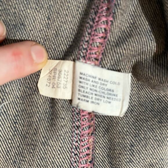 NEW GAP Vintage Y2K Distressed Denim Jean Classic Cropped Jacket Buttons XS NWOT - Picture 13 of 16